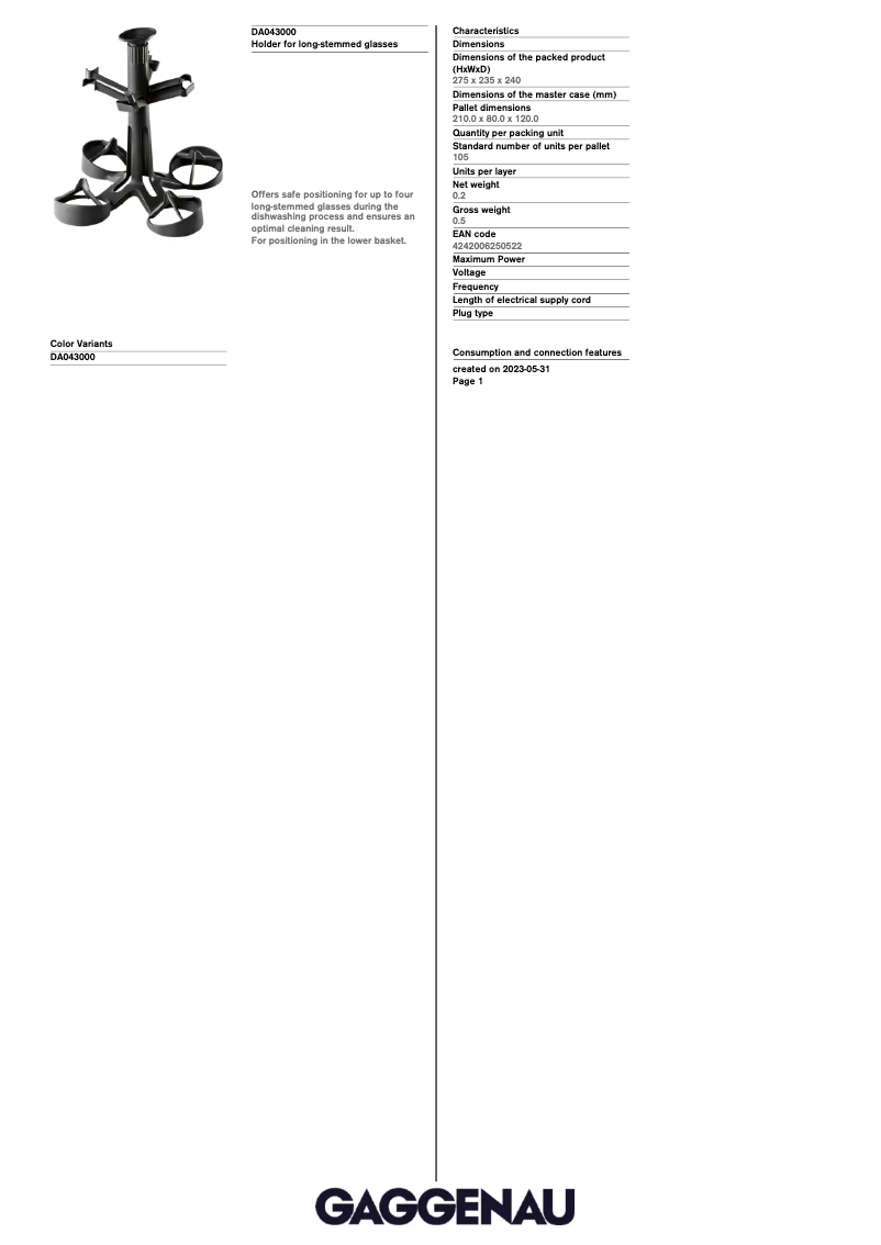 First page image of the manual for DA043000