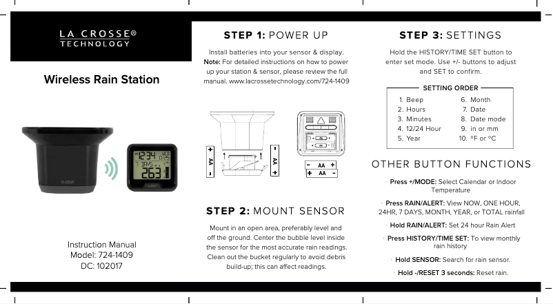 First page image of the manual for 724-1409