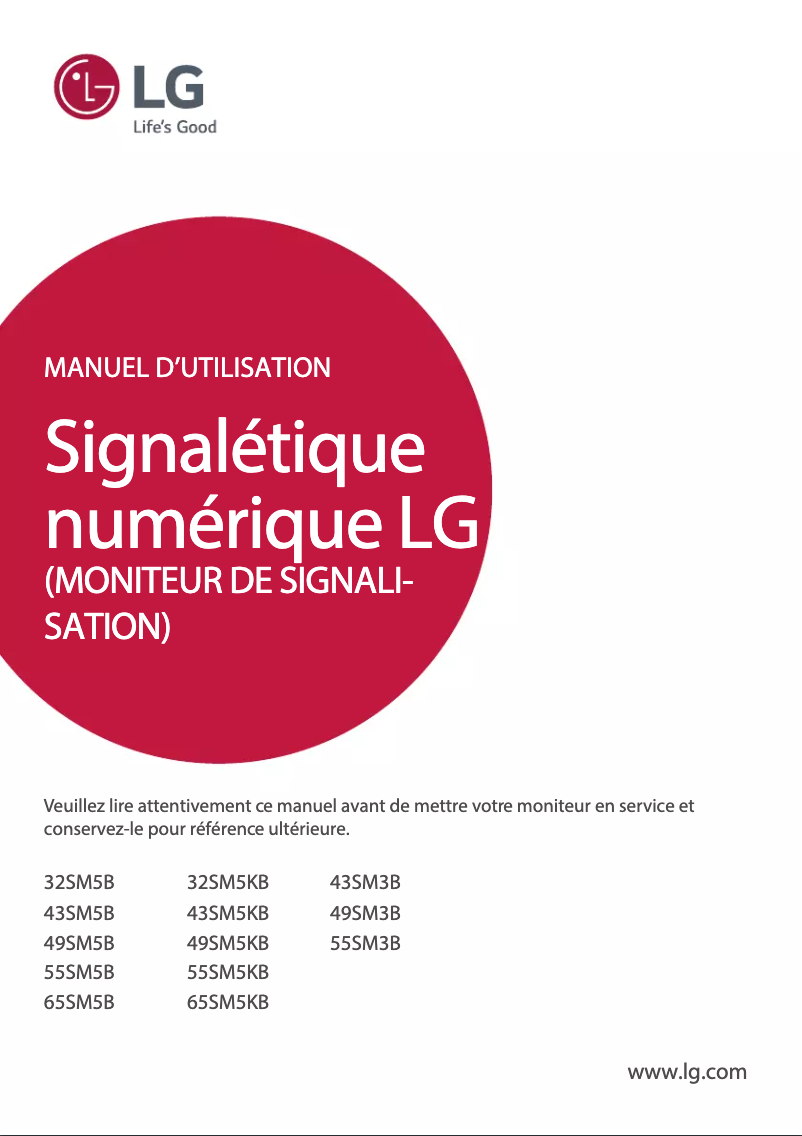 Page 1 of the manual User Manual LG 49SM5B