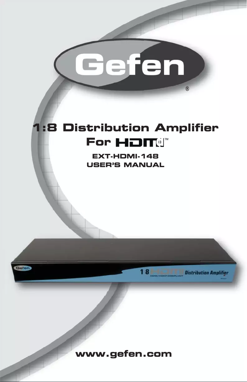 Page 1 of the manual User Manual Gefen EXT-HDMI-148