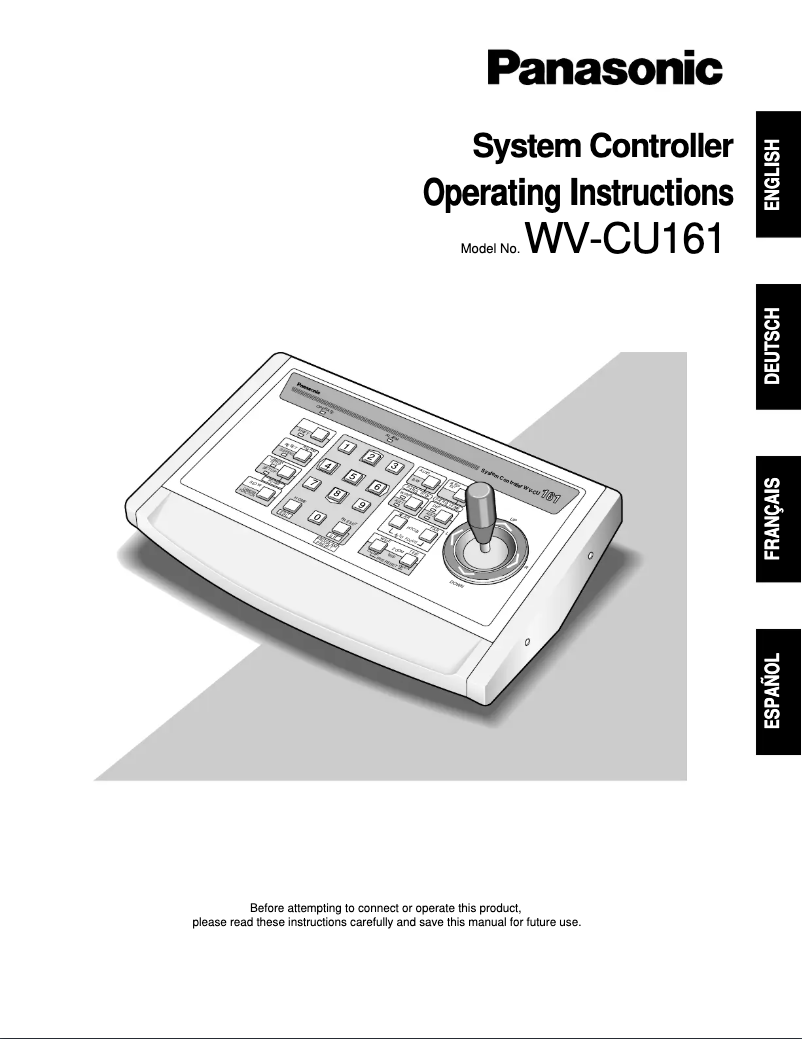 Page 1 of the manual User Manual Panasonic WV-CU161