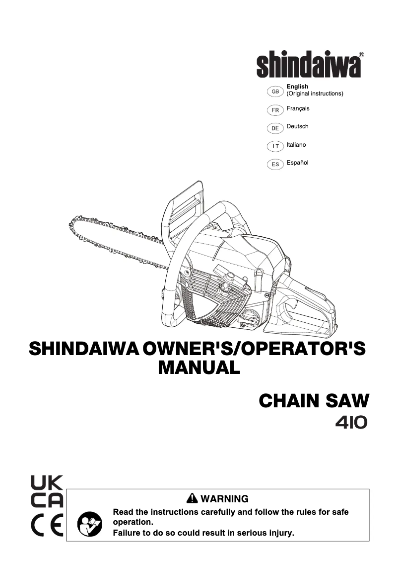 First page image of the manual for 410