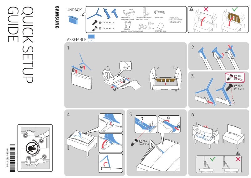 Page 1 of the manual Installation Guide Samsung UN65KS9500F
