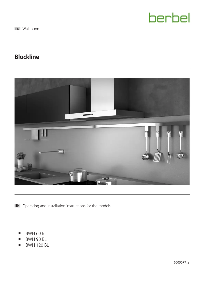 Page 1 of the manual User Manual Berbel BWH 90 BL