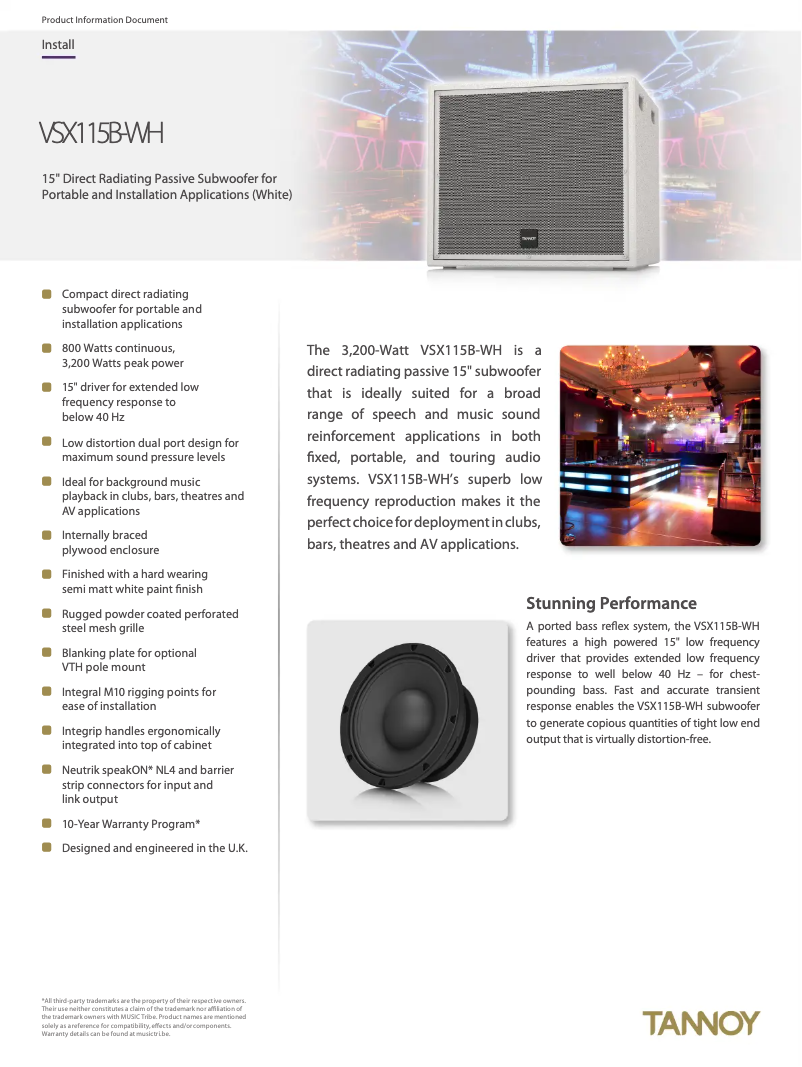 First page image of the manual for VSX115B