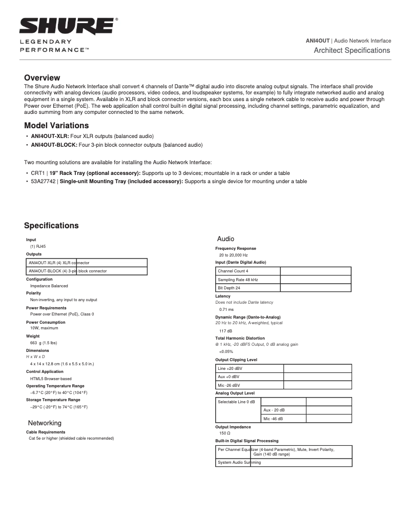 Image de la première page du manuel de l'appareil ANI4OUT