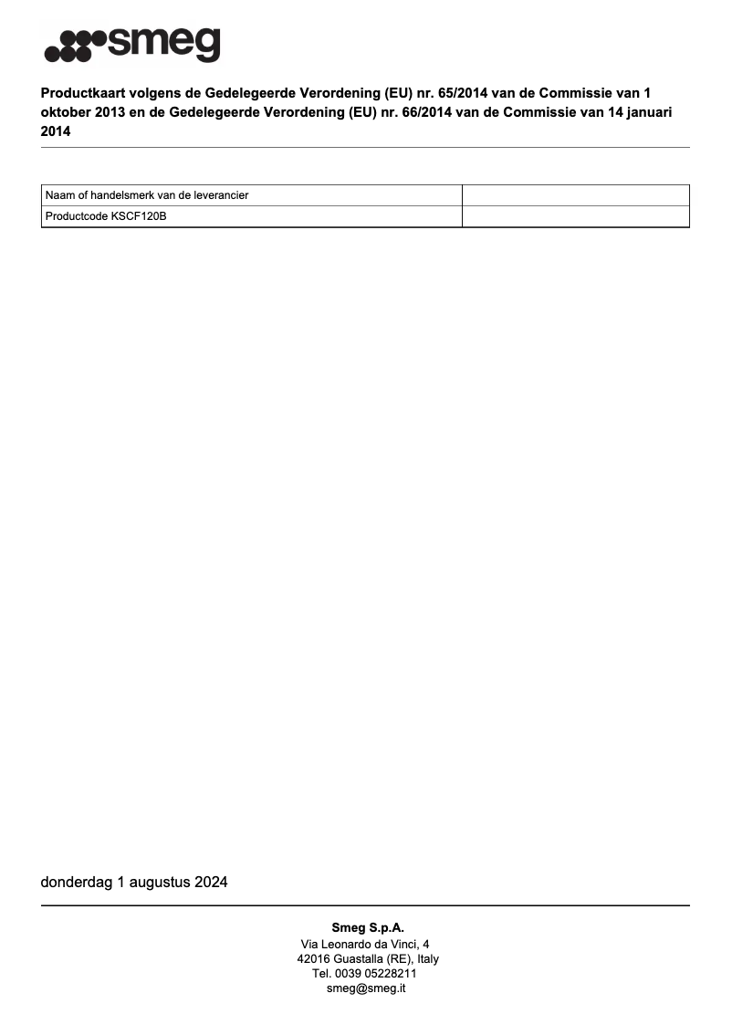 First page image of the manual for KSCF120B