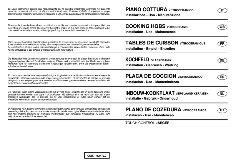 First page image of the manual for 2-MF-VGX