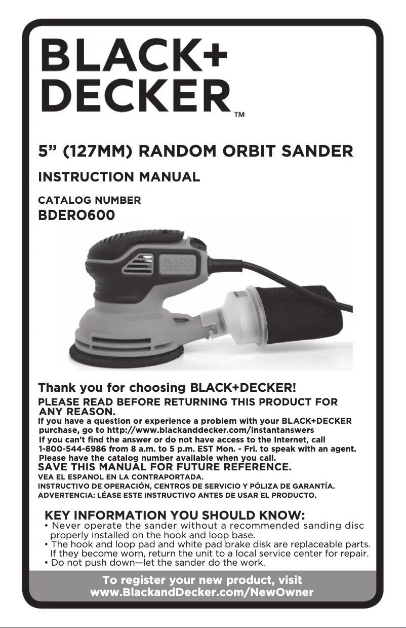 Page 1 of the manual User Manual Black & Decker BDERO600