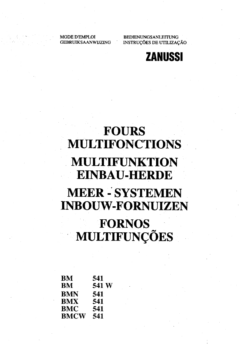 First page image of the manual for BM541