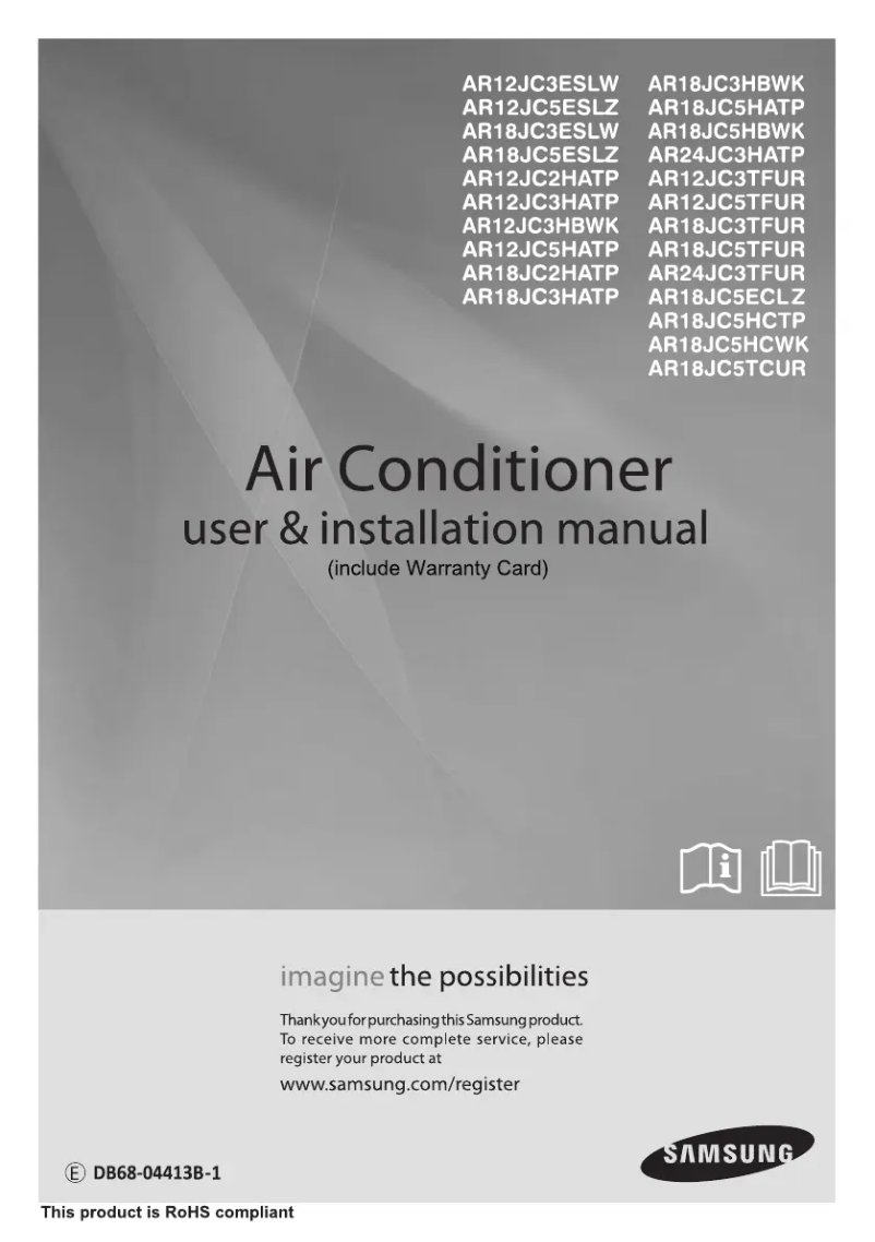 First page image of the manual for AR18JC5ECLZNNA