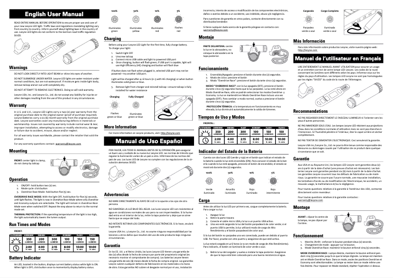 Page 1 of the manual User Manual Lezyne Power Drive
