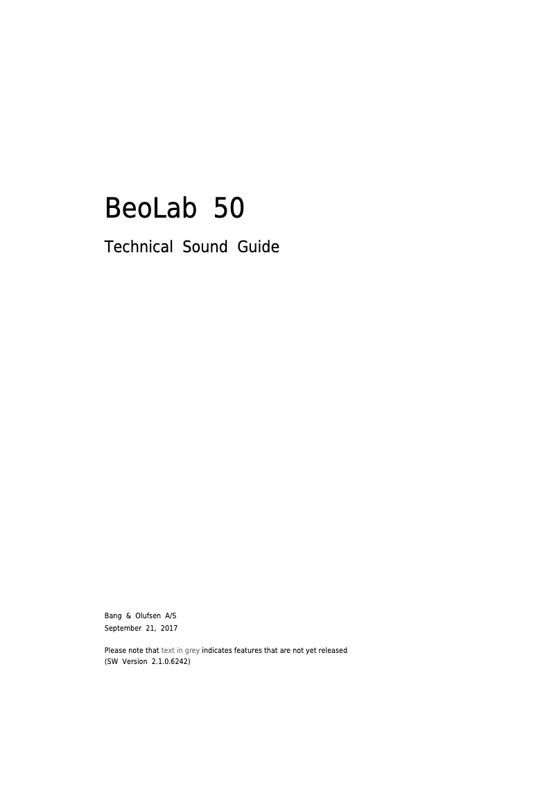 First page image of the manual for BeoLab 50