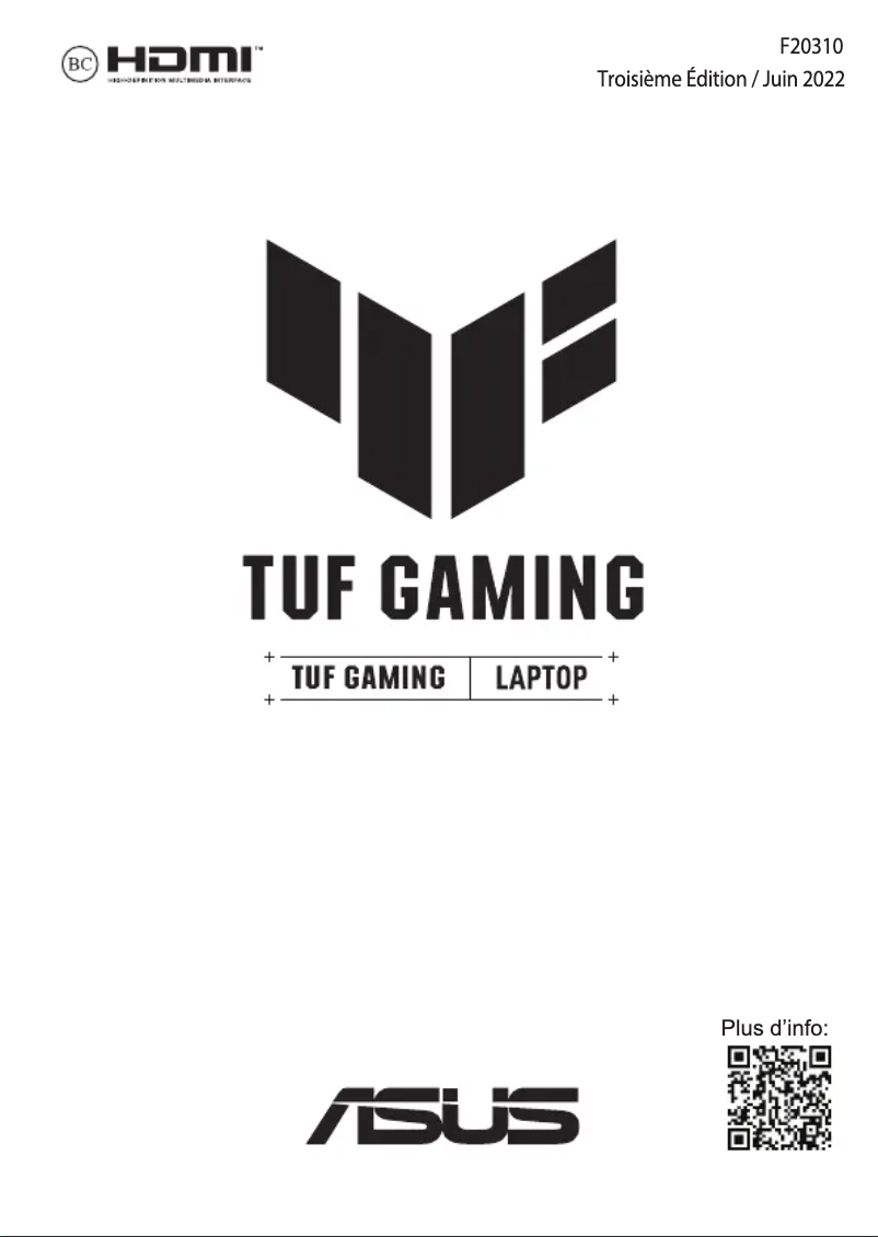 First page image of the manual for TUF Gaming A17
