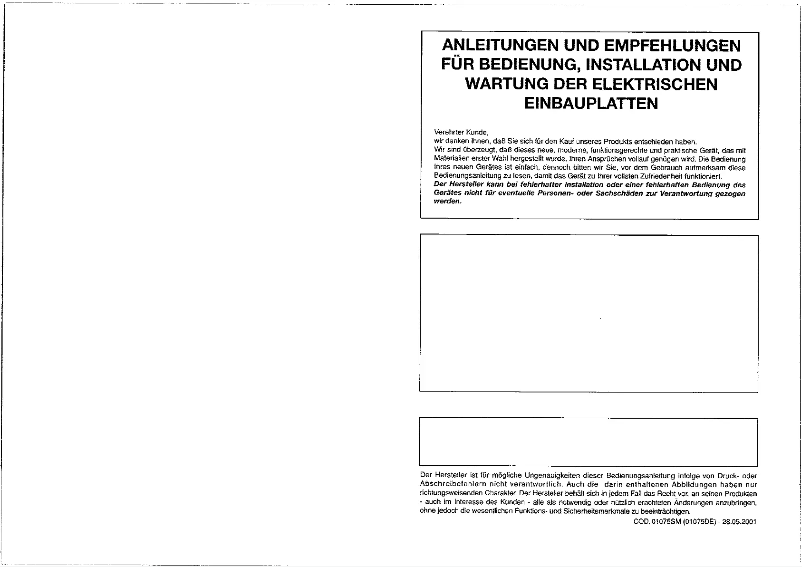 First page image of the manual for SE435X