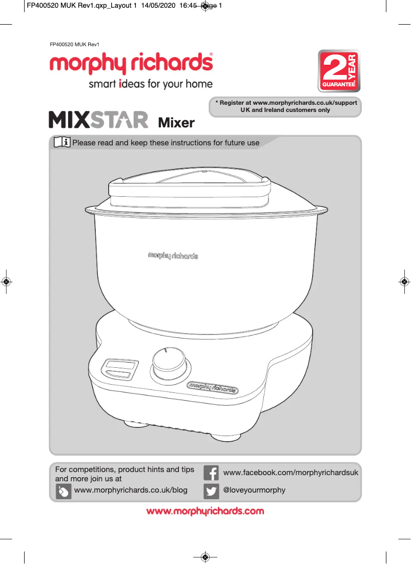 First page image of the manual for MixStar 400520