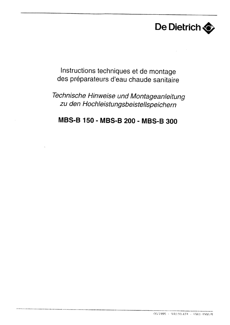 First page image of the manual for MBS-B 150