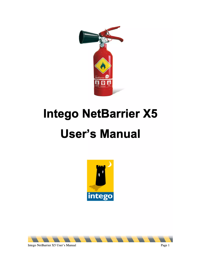 Image de la première page du manuel de l'appareil NetBarrier X5