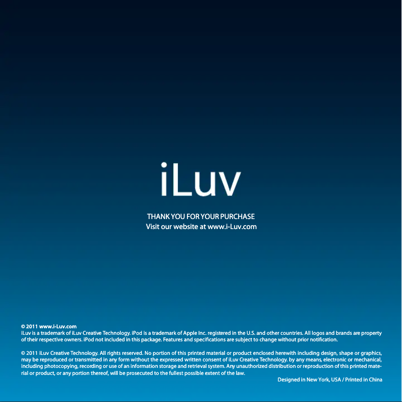Page 1 of the manual User Manual iLuv Vibro Classic