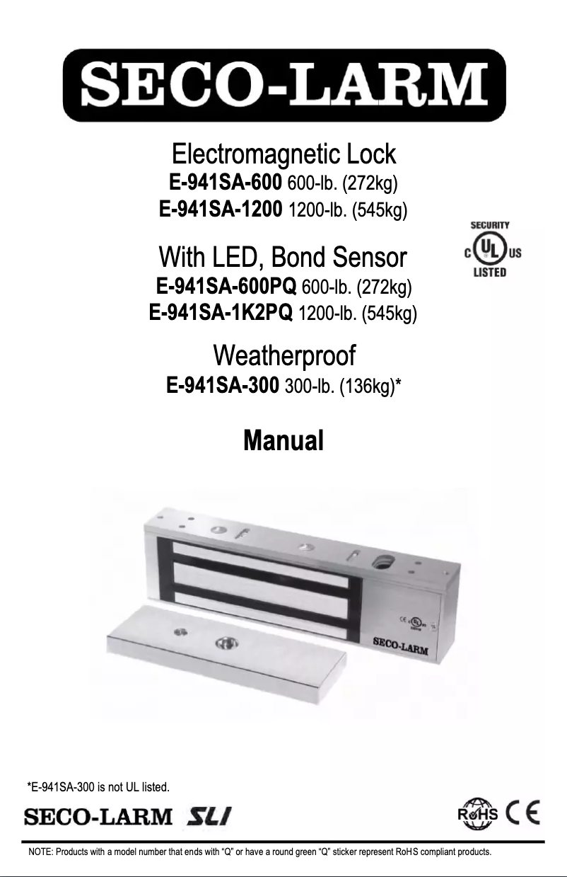 Page 1 of the manual User Manual Seco-Larm E-941SA-600PQ