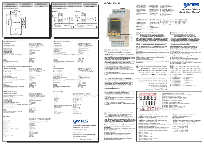 Page 1 of the manual Quick Start Guide ENTES MCB-130