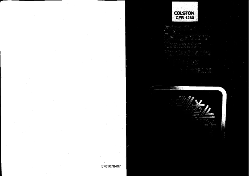 Page 1 of the manual User Manual Colston CFR 1260