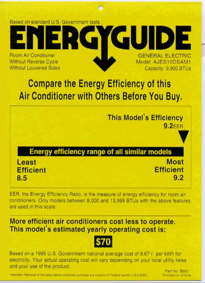 First page image of the manual for AJES10DS