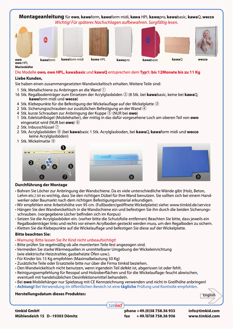 First page image of the manual for Wecco