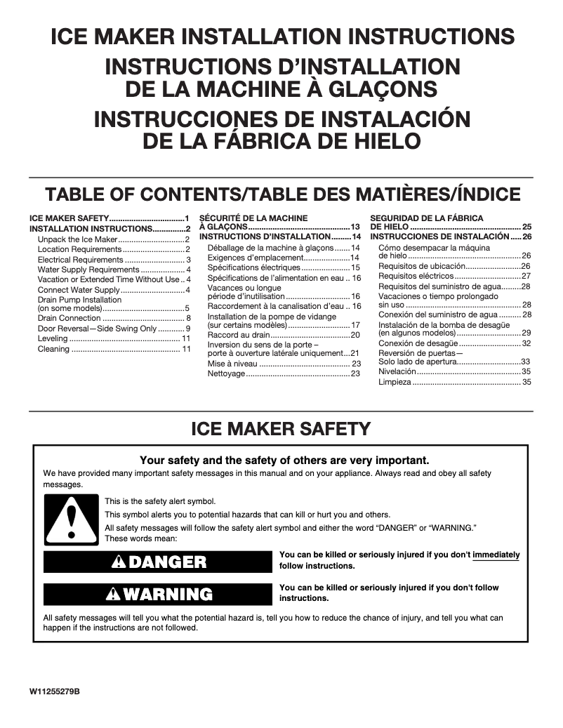 Page 1 de la notice Guide d'installation KitchenAid KUID308HPS