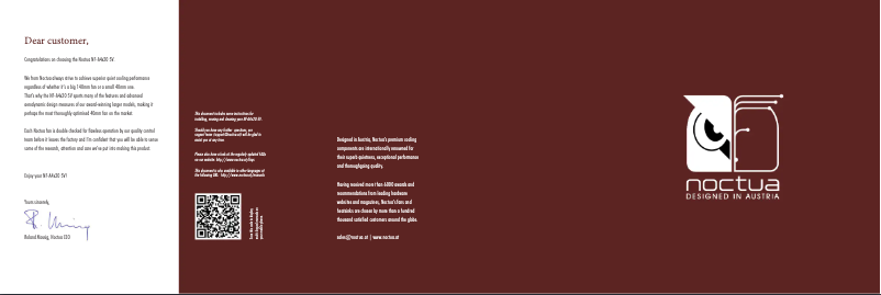 Page 1 de la notice Manuel utilisateur Noctua NF-A4x20 5V