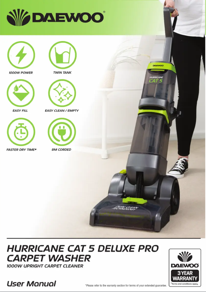 Page 1 of the manual User Manual Daewoo Hurricane Cat 5 Deluxe Pro