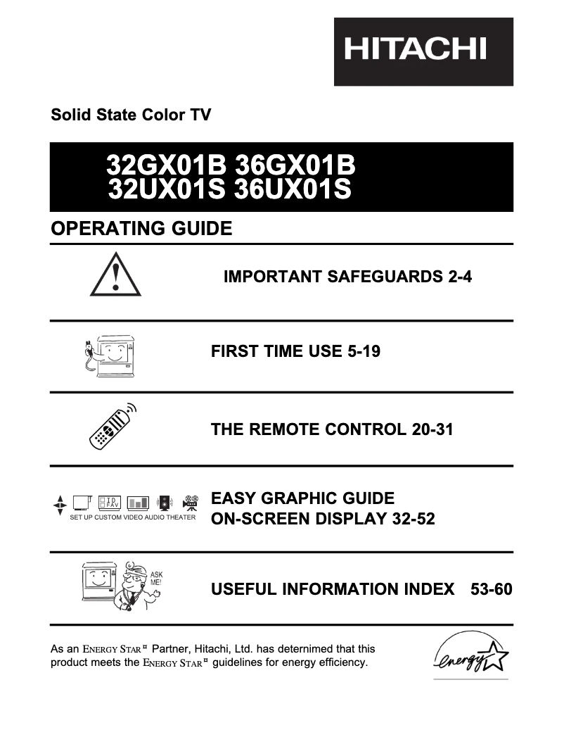 Page 1 of the manual User Manual Hitachi 36UX01S