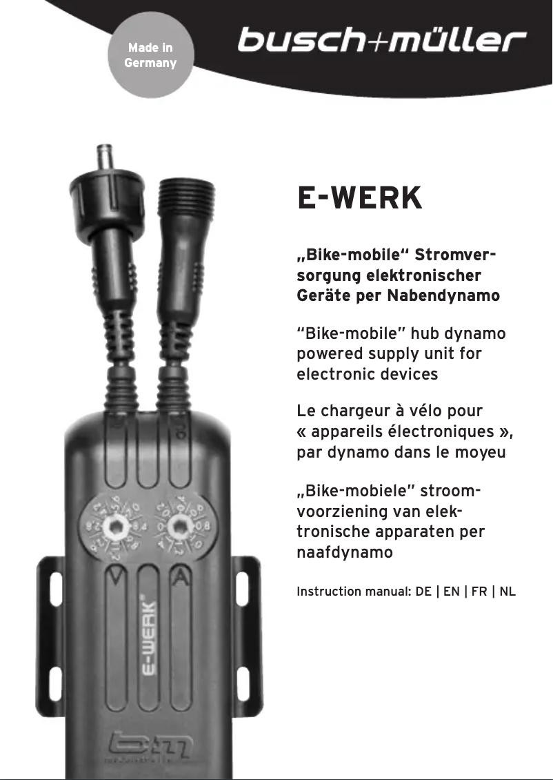 First page image of the manual for E-WERK