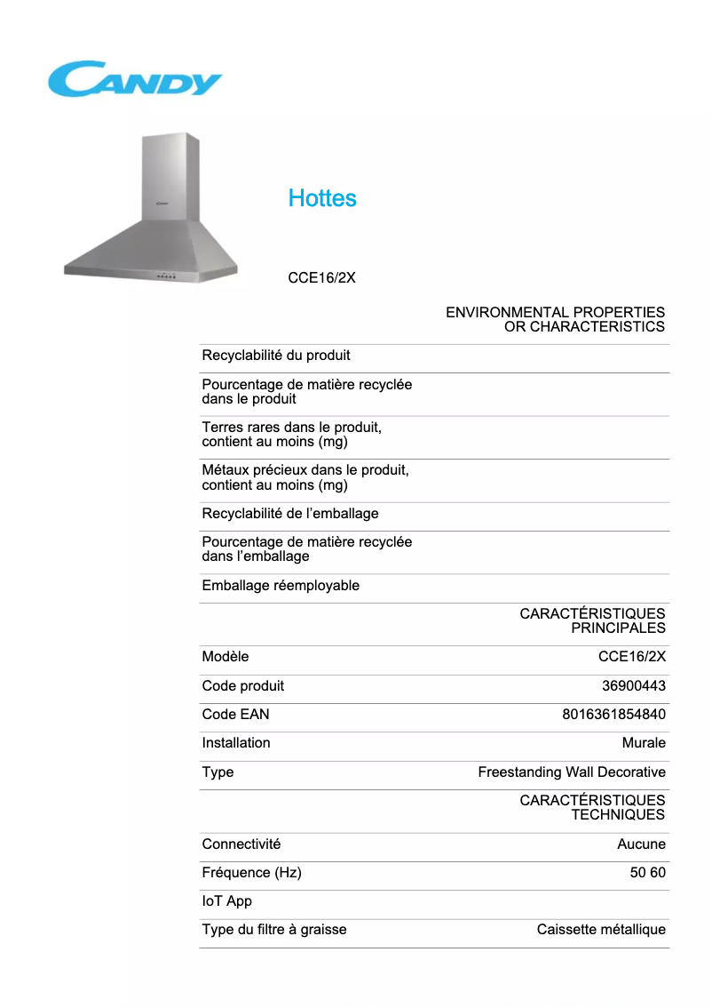 First page image of the manual for CCE16/2X