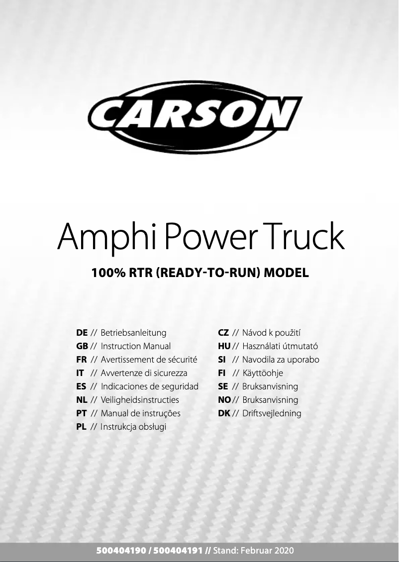 First page image of the manual for Amphi Power Truck