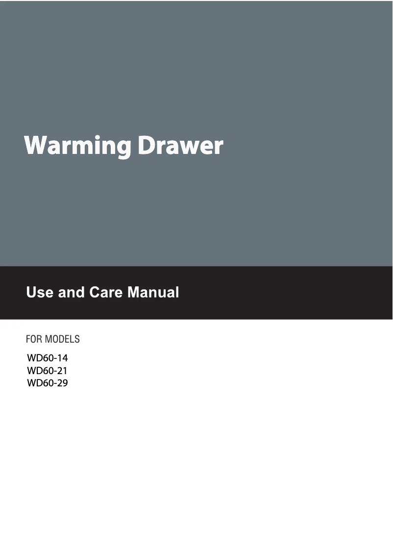 First page image of the manual for WD60-21