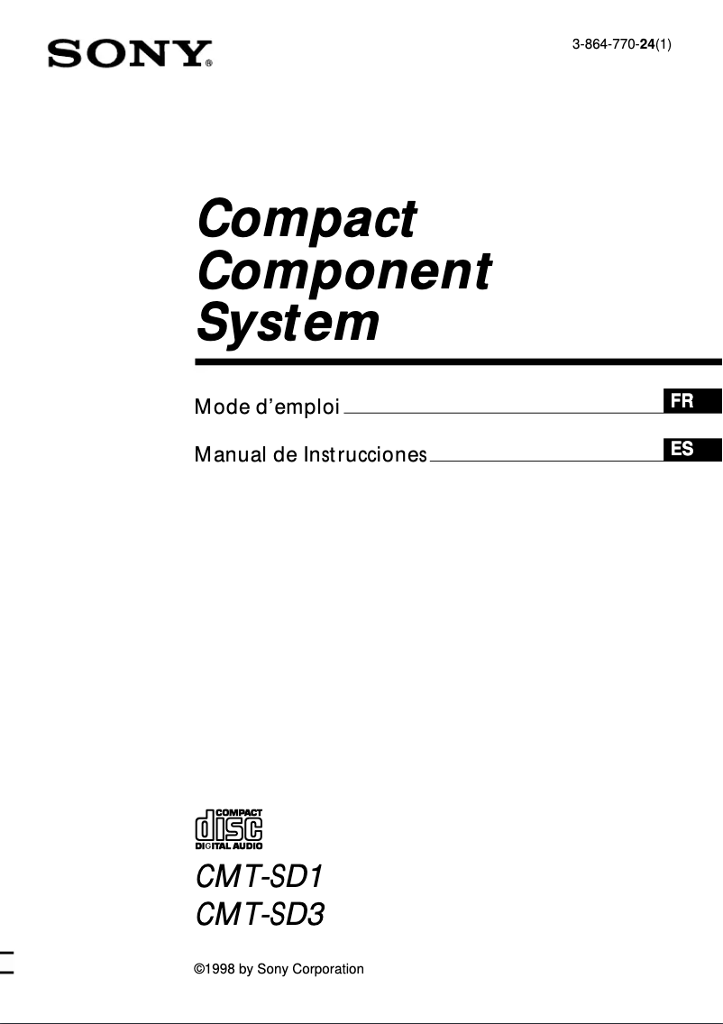 Page 1 of the manual User Manual Sony CMT-SD1