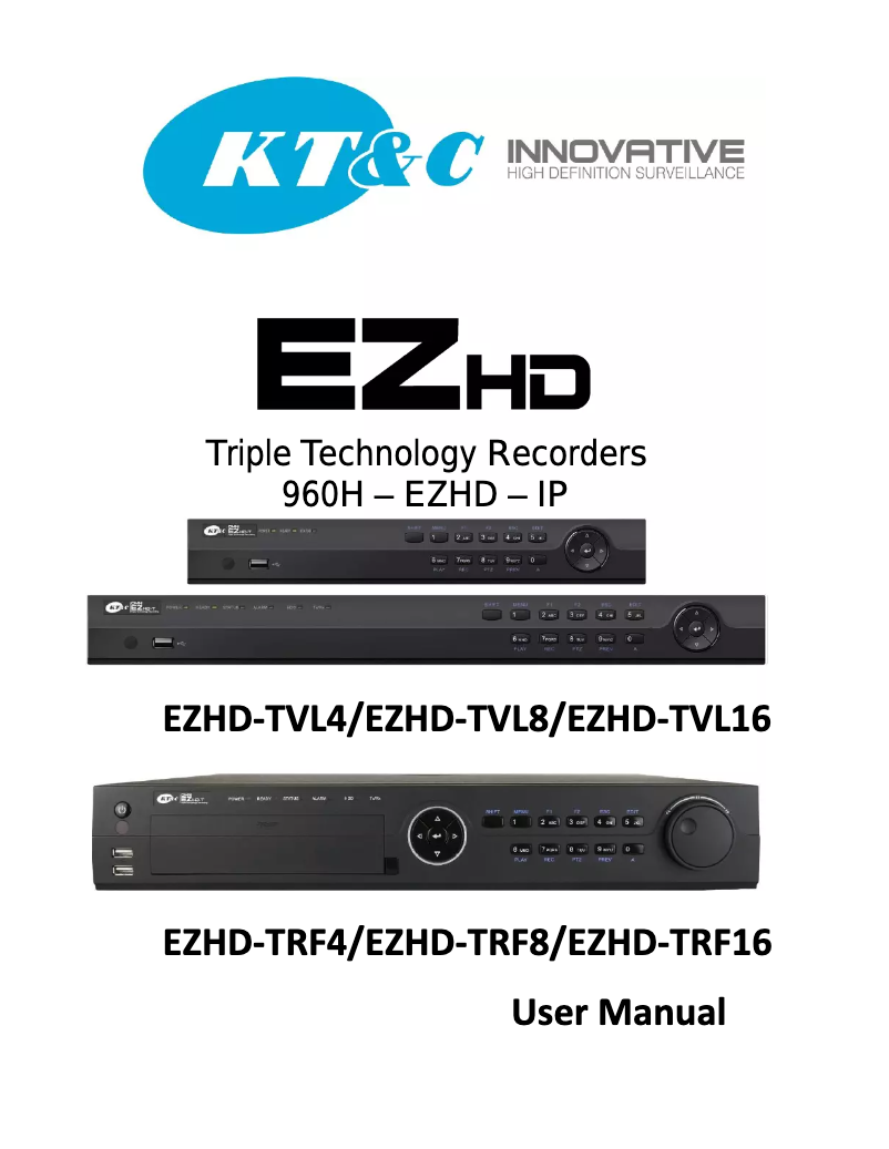 First page image of the manual for EZHD-TRF8
