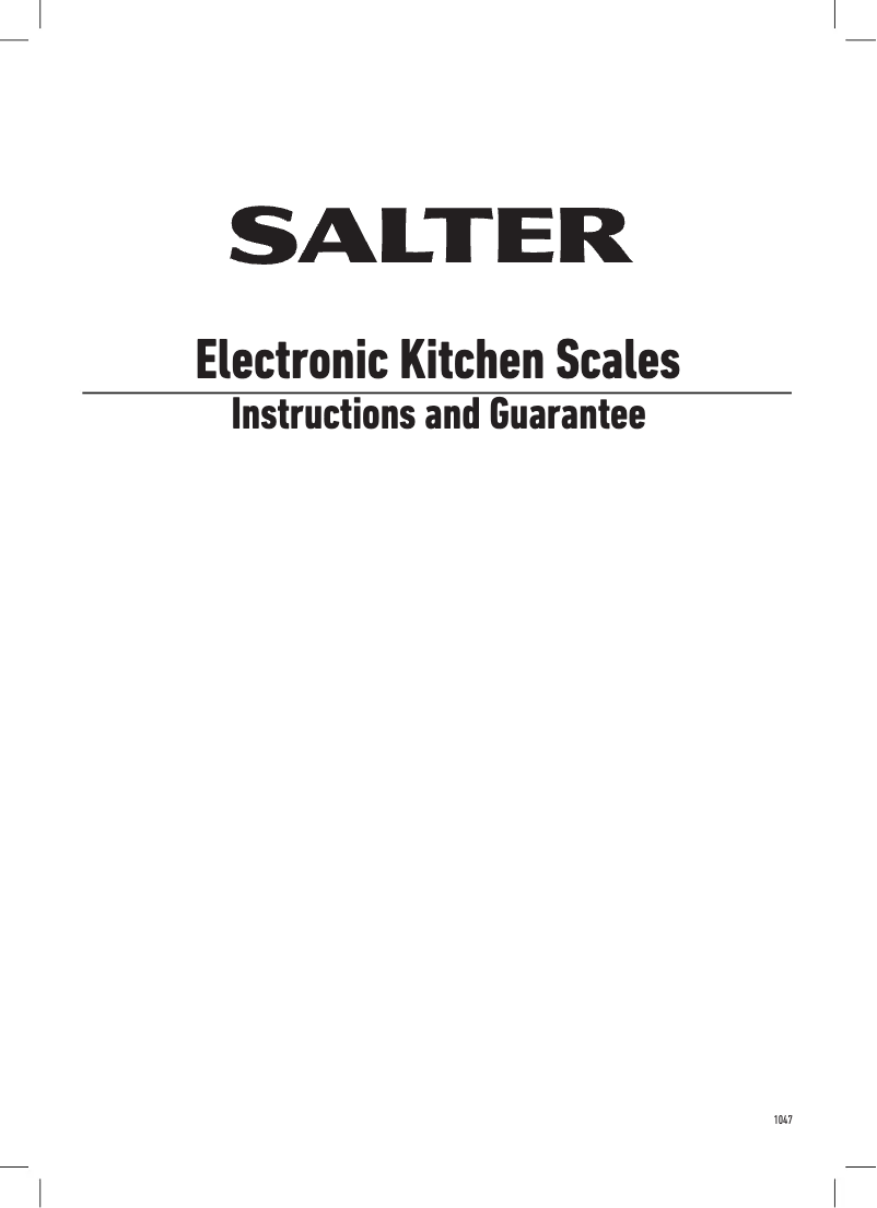 Image de la première page du manuel de l'appareil 1047 BKDR