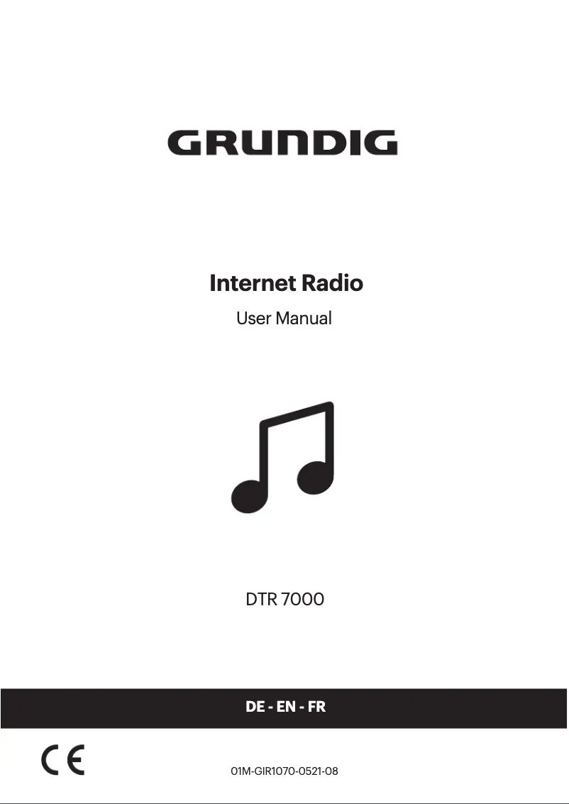 First page image of the manual for DTR 7000 X