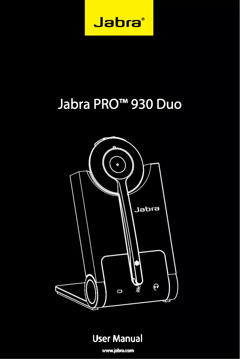 Page 1 of the manual User Manual Jabra PRO 930 Duo