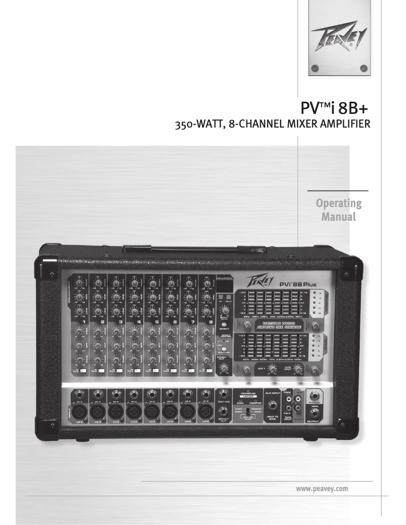 Image de la première page du manuel de l'appareil PVi 8B+