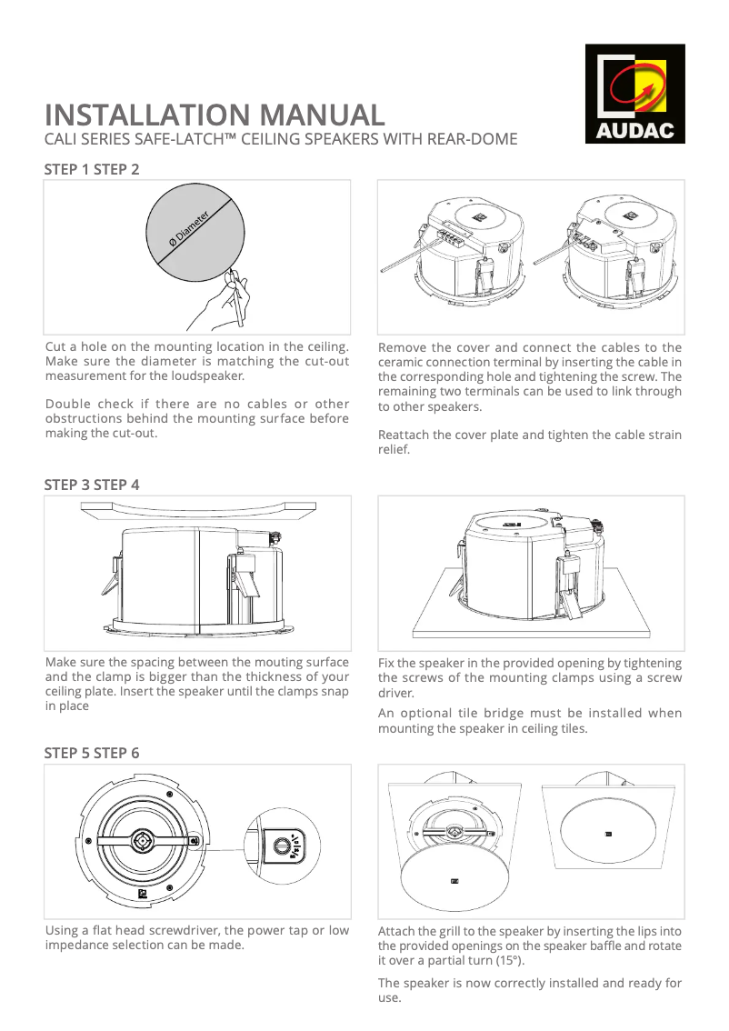 Page 1 of the manual User Manual Audac CALI660