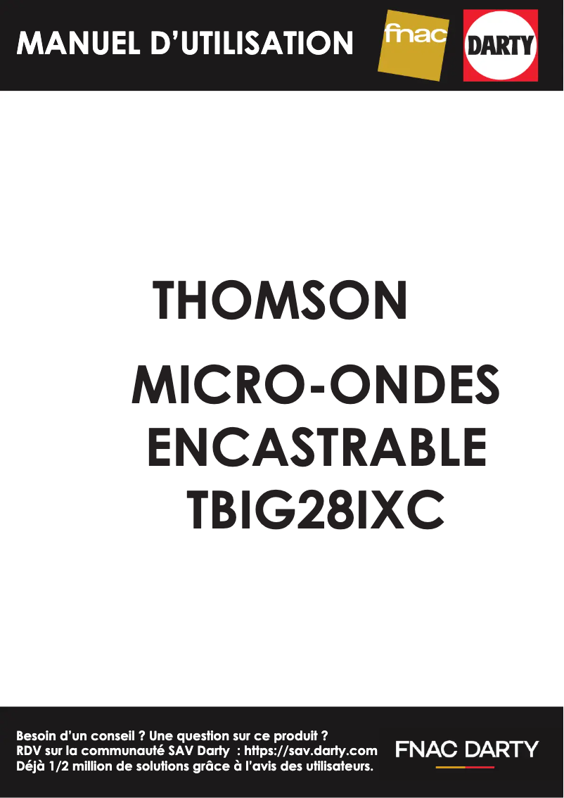 First page image of the manual for TBIG28IXC