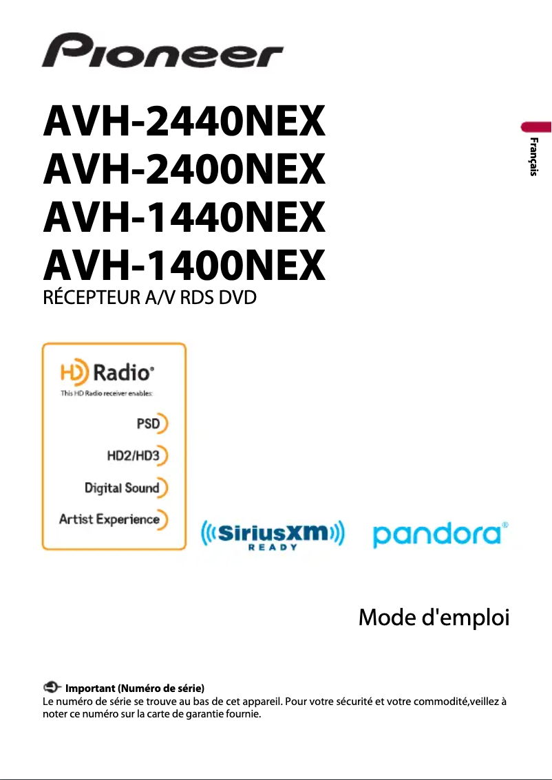 Page 1 of the manual User Manual Pioneer AVH-2400NEX