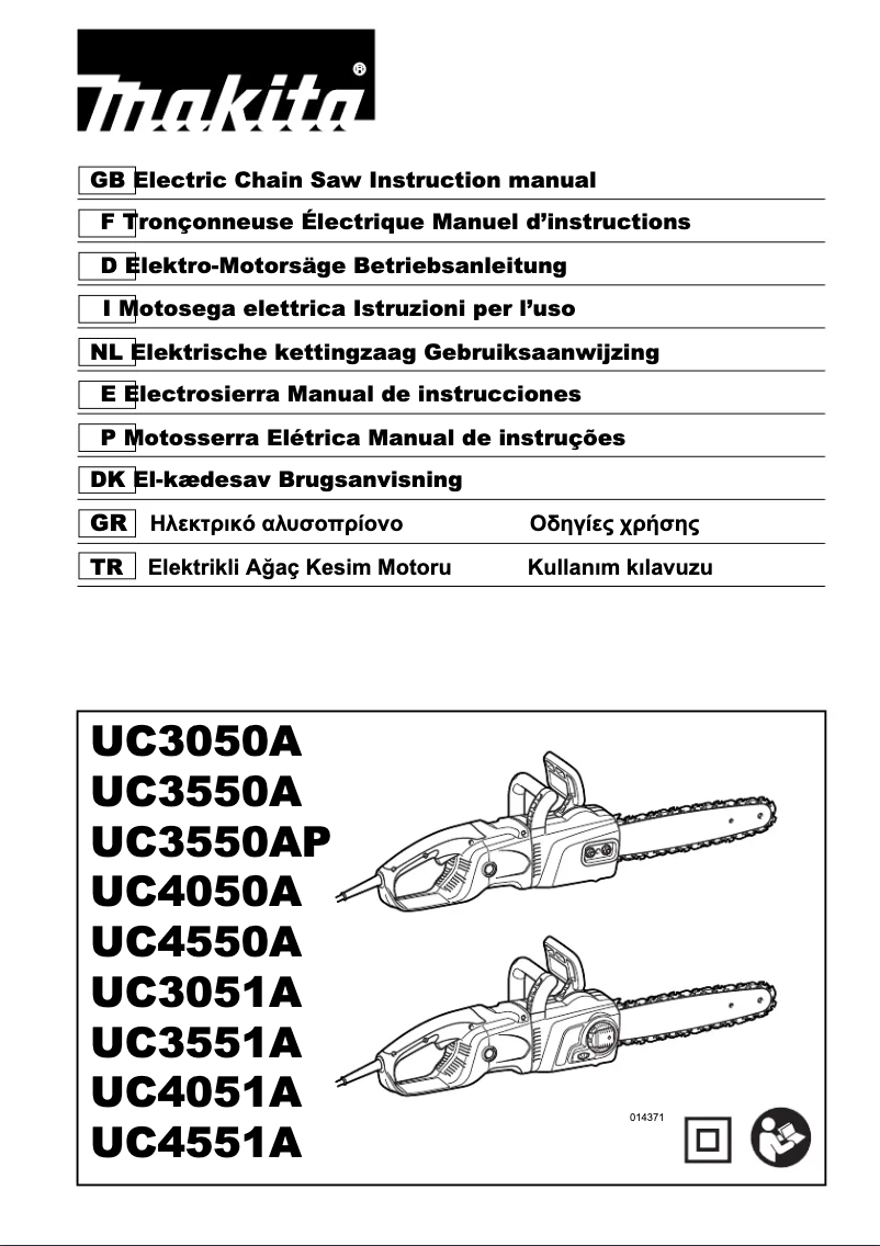 Page 1 of the manual User Manual Makita UC4551A