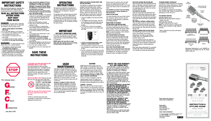 Page 1 of the manual User Manual Conair SD12FF
