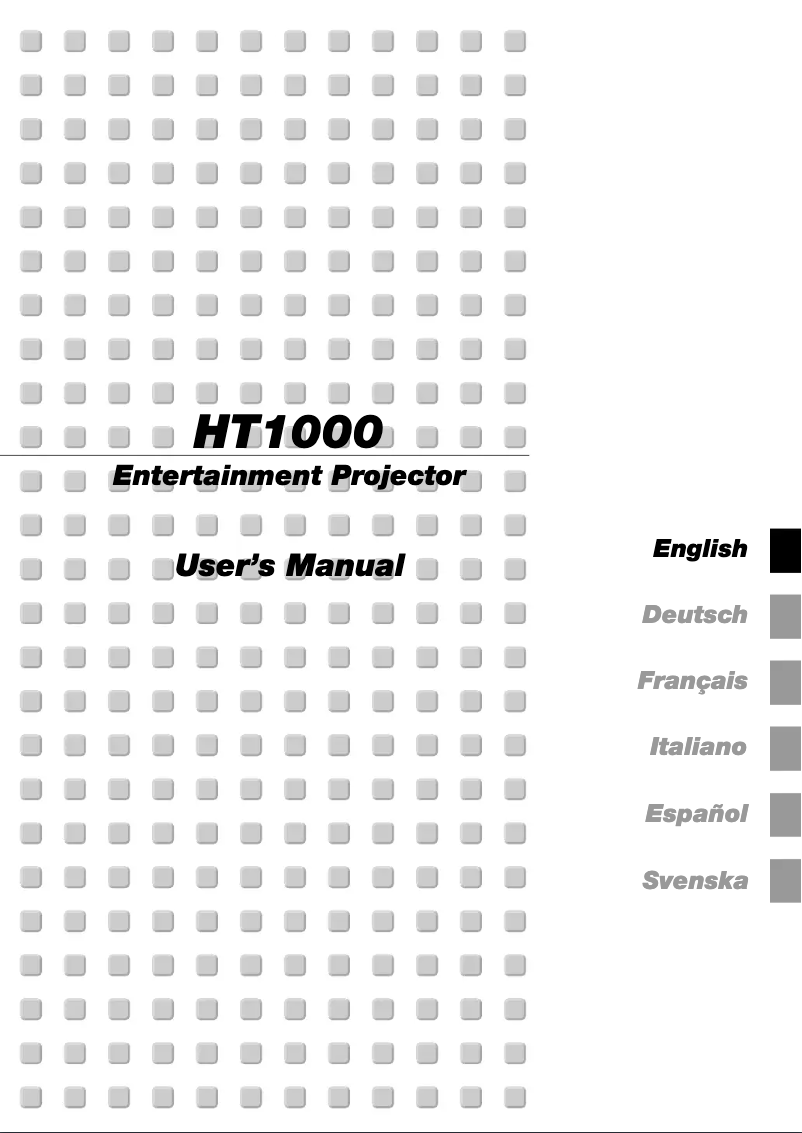 Page 1 of the manual User Manual NEC HT1000