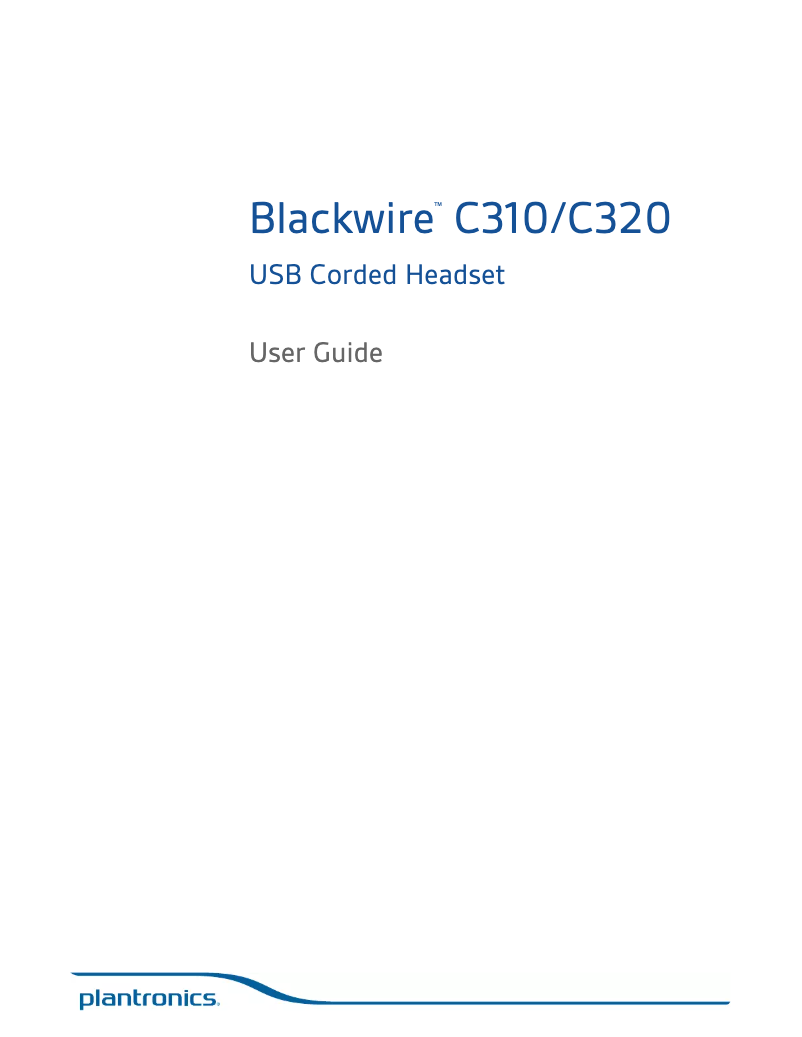 Page 1 of the manual User Manual Plantronics Blackwire C320