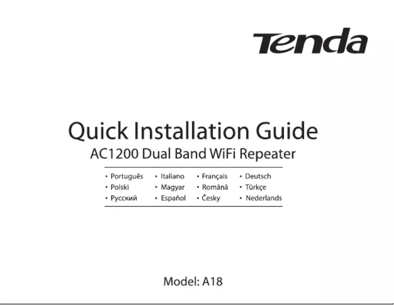 Page 1 de la notice Manuel utilisateur Tenda A18